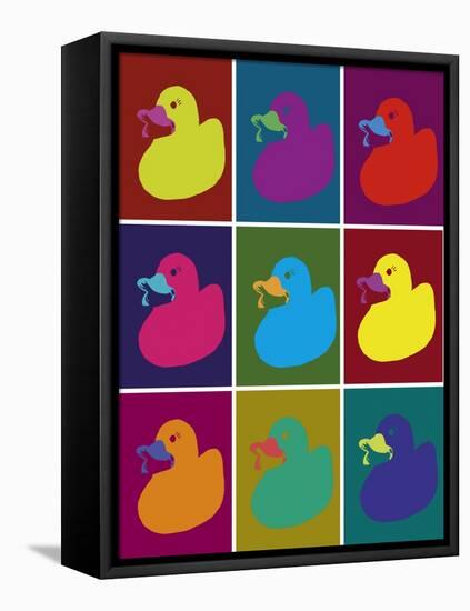 Ducks in Color Blocks-Whoartnow-Framed Premier Image Canvas