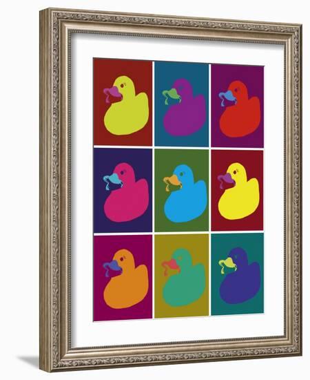 Ducks in Color Blocks-Whoartnow-Framed Giclee Print