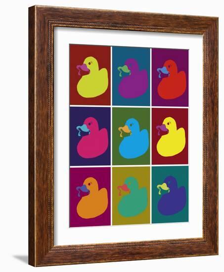 Ducks in Color Blocks-Whoartnow-Framed Giclee Print