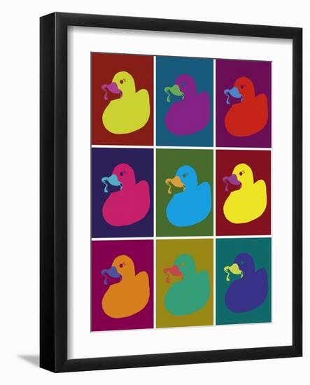 Ducks in Color Blocks-Whoartnow-Framed Giclee Print