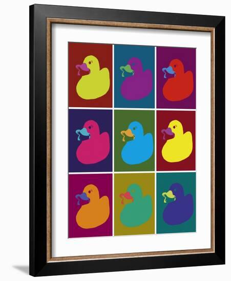 Ducks in Color Blocks-Whoartnow-Framed Giclee Print