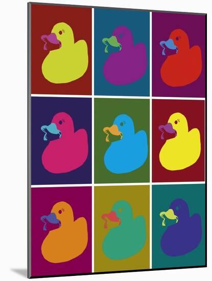Ducks in Color Blocks-Whoartnow-Mounted Giclee Print