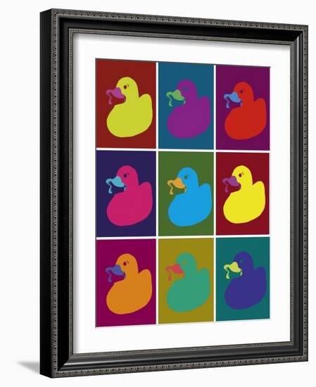 Ducks in Color Blocks-Whoartnow-Framed Giclee Print