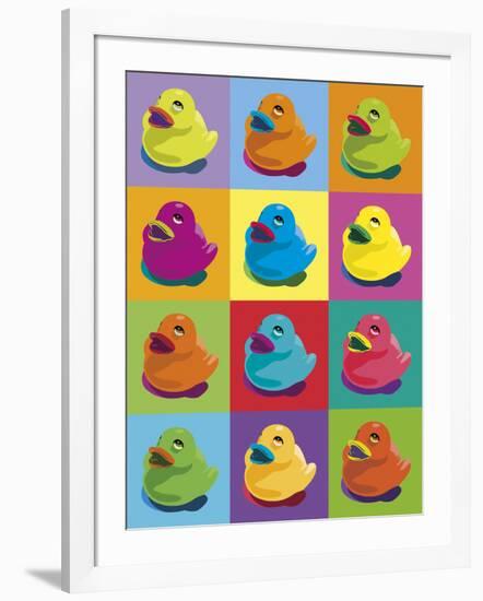 Ducks in Colour-Clara Wells-Framed Giclee Print