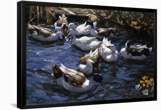 Ducks in the Reeds under the Boughs-Alexander Koester-Framed Giclee Print