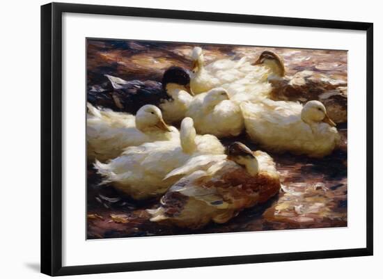 Ducks on a Riverbank-Alexander Koester-Framed Giclee Print