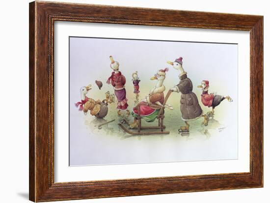 Ducks on Skates-Kestutis Kasparavicius-Framed Giclee Print