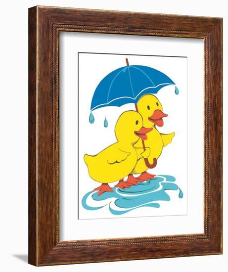 Ducks Sharing-Bev Lopez-Framed Art Print