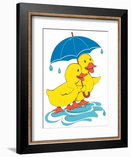 Ducks Sharing-Bev Lopez-Framed Art Print