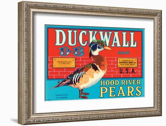 Duckwall D-B Brand Hood River Pears-null-Framed Art Print