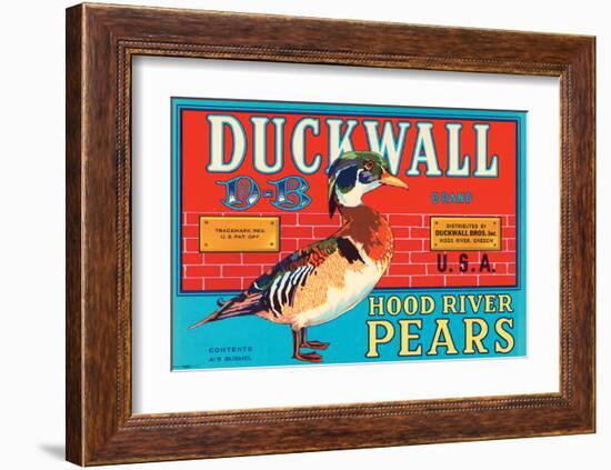 Duckwall D-B Brand Hood River Pears-null-Framed Art Print