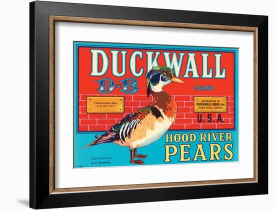 Duckwall D-B Brand Hood River Pears-null-Framed Art Print