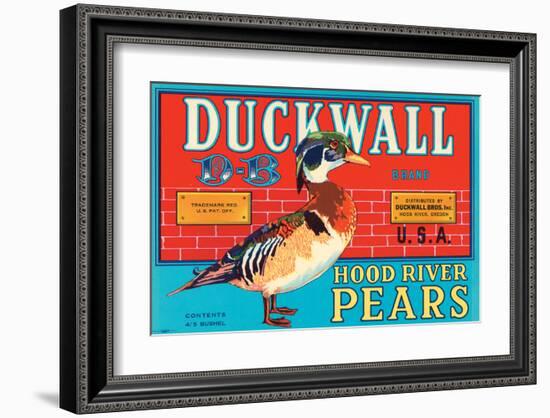 Duckwall D-B Brand Hood River Pears-null-Framed Art Print