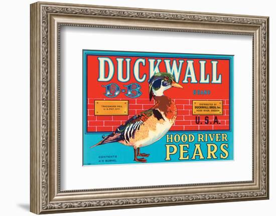 Duckwall D-B Brand Hood River Pears-null-Framed Art Print