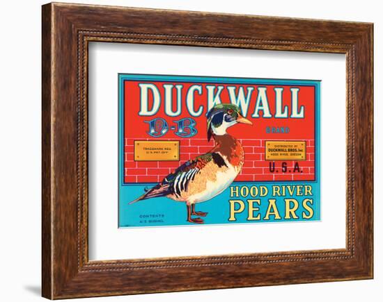 Duckwall D-B Brand Hood River Pears-null-Framed Art Print