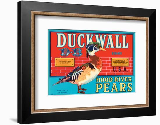 Duckwall D-B Brand Hood River Pears-null-Framed Art Print