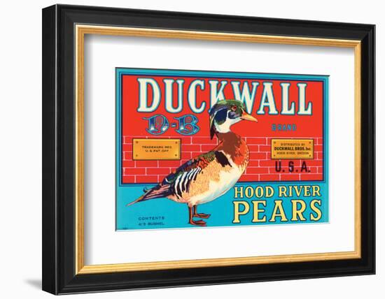 Duckwall D-B Brand Hood River Pears-null-Framed Art Print