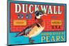 Duckwall D-B Brand Hood River Pears-null-Mounted Art Print
