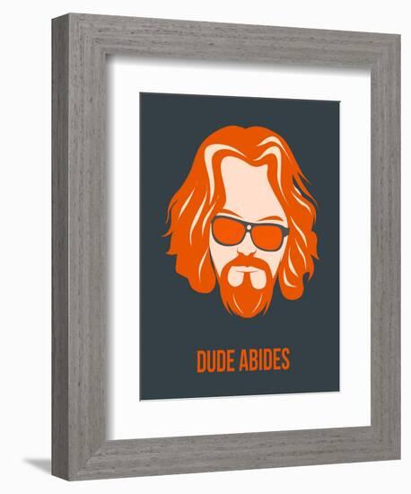 Dude Abides Orange Poster-Anna Malkin-Framed Art Print