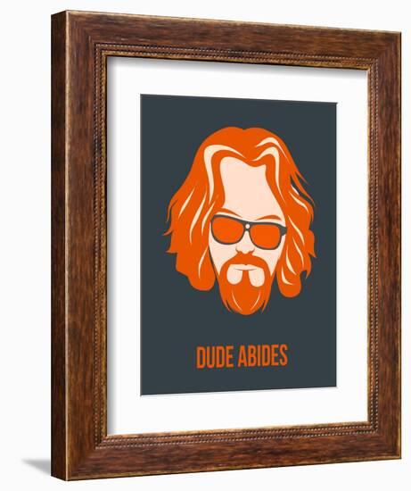 Dude Abides Orange Poster-Anna Malkin-Framed Art Print