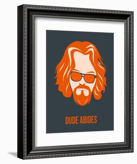 Dude Abides Orange Poster-Anna Malkin-Framed Art Print