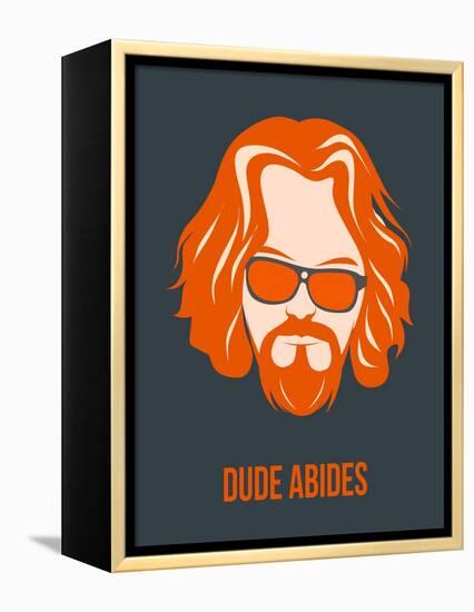 Dude Abides Orange Poster-Anna Malkin-Framed Stretched Canvas