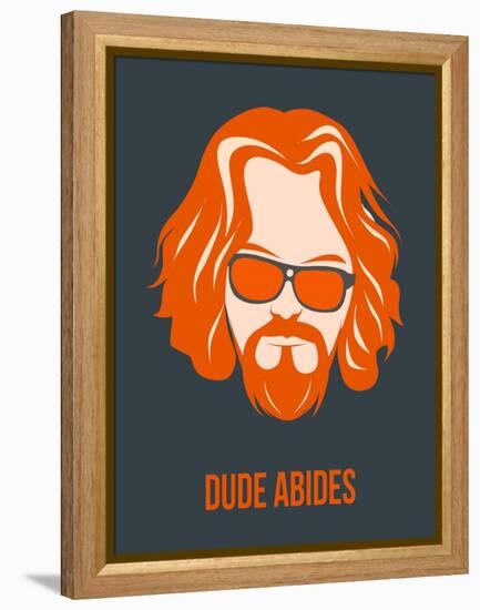 Dude Abides Orange Poster-Anna Malkin-Framed Stretched Canvas