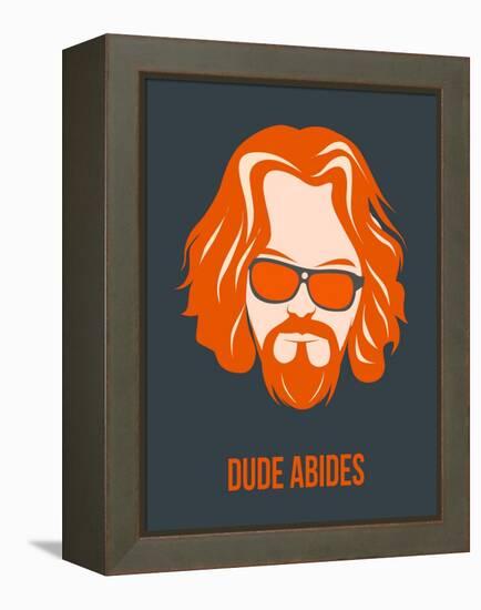 Dude Abides Orange Poster-Anna Malkin-Framed Stretched Canvas