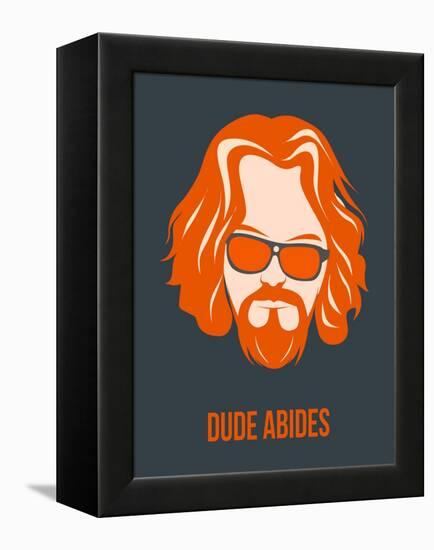 Dude Abides Orange Poster-Anna Malkin-Framed Stretched Canvas