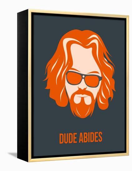 Dude Abides Orange Poster-Anna Malkin-Framed Stretched Canvas