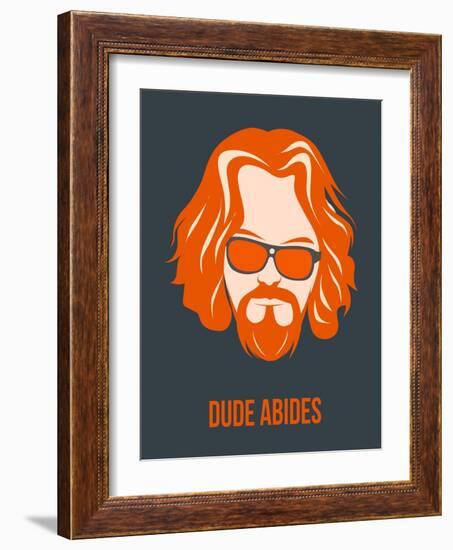 Dude Abides Orange Poster-Anna Malkin-Framed Art Print