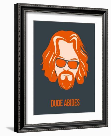 Dude Abides Orange Poster-Anna Malkin-Framed Art Print