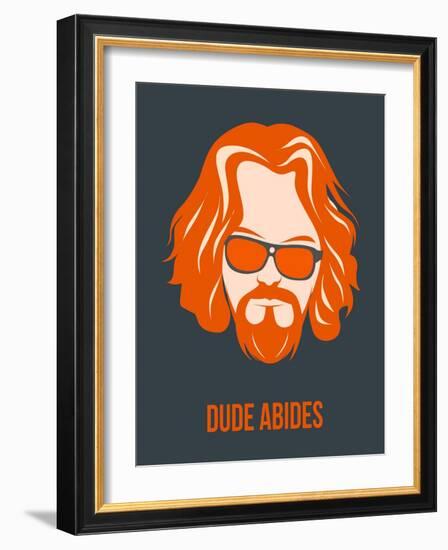 Dude Abides Orange Poster-Anna Malkin-Framed Art Print