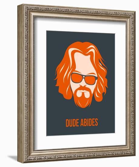 Dude Abides Orange Poster-Anna Malkin-Framed Premium Giclee Print