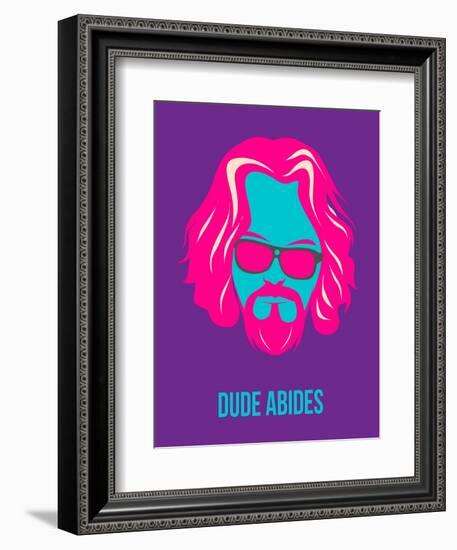 Dude Abides Purple Poster-Anna Malkin-Framed Art Print