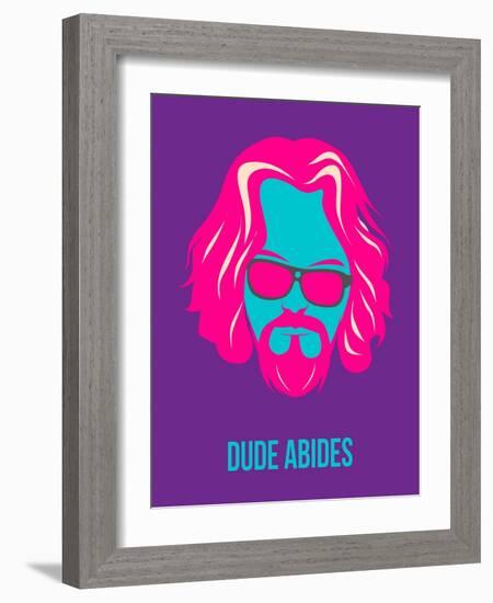 Dude Abides Purple Poster-Anna Malkin-Framed Art Print