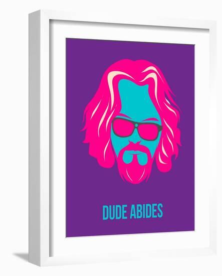 Dude Abides Purple Poster-Anna Malkin-Framed Art Print