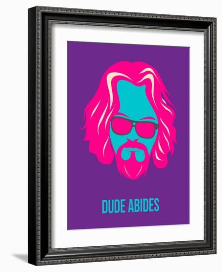 Dude Abides Purple Poster-Anna Malkin-Framed Art Print