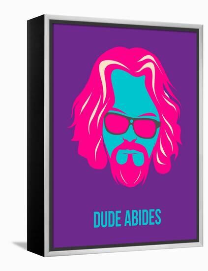 Dude Abides Purple Poster-Anna Malkin-Framed Stretched Canvas