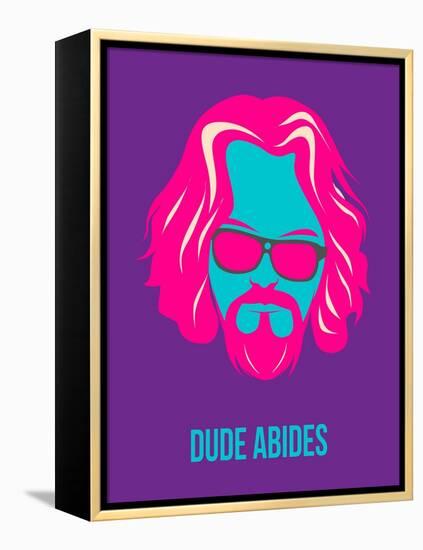 Dude Abides Purple Poster-Anna Malkin-Framed Stretched Canvas