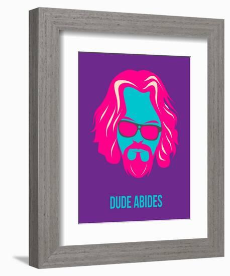 Dude Abides Purple Poster-Anna Malkin-Framed Premium Giclee Print