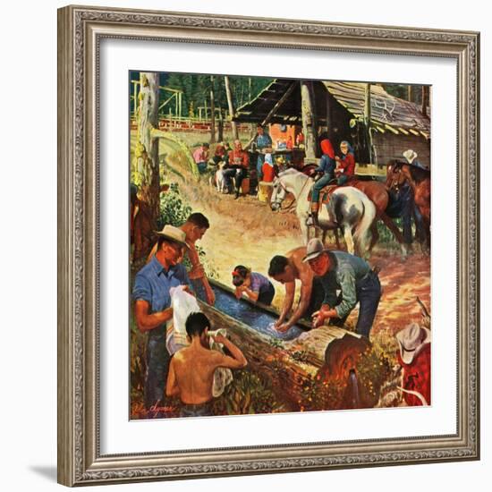 "Dude Ranch Meal", July 29, 1950-John Clymer-Framed Giclee Print