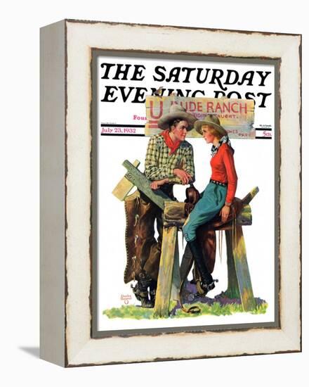 "Dude Ranchers," Saturday Evening Post Cover, July 23, 1932-Charles Hargens-Framed Premier Image Canvas