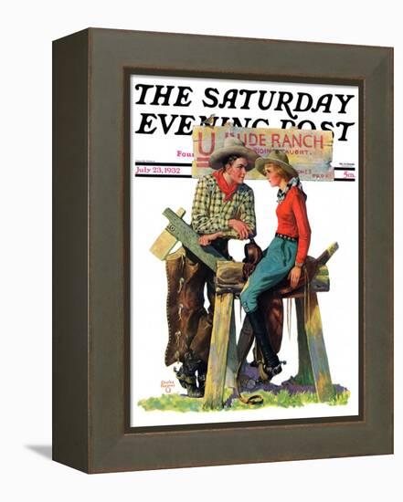 "Dude Ranchers," Saturday Evening Post Cover, July 23, 1932-Charles Hargens-Framed Premier Image Canvas