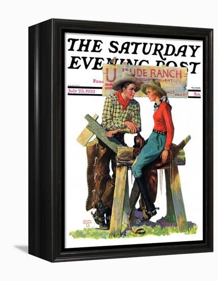 "Dude Ranchers," Saturday Evening Post Cover, July 23, 1932-Charles Hargens-Framed Premier Image Canvas