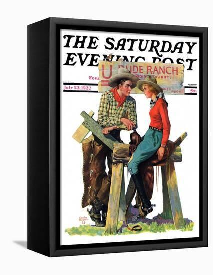 "Dude Ranchers," Saturday Evening Post Cover, July 23, 1932-Charles Hargens-Framed Premier Image Canvas