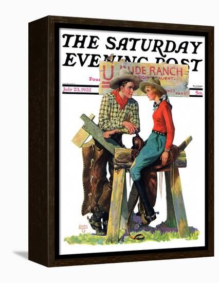 "Dude Ranchers," Saturday Evening Post Cover, July 23, 1932-Charles Hargens-Framed Premier Image Canvas