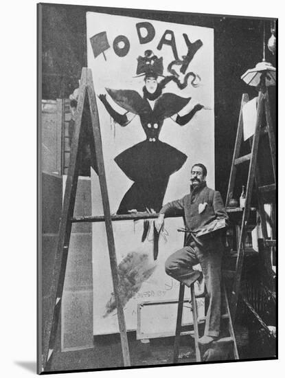 Dudley Hardy Painting a Poster for the Magazine Journal 'Today', C.1890S-English Photographer-Mounted Giclee Print