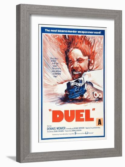 Duel, New Zealand poster, Dennis Weaver, 1971-null-Framed Premium Giclee Print