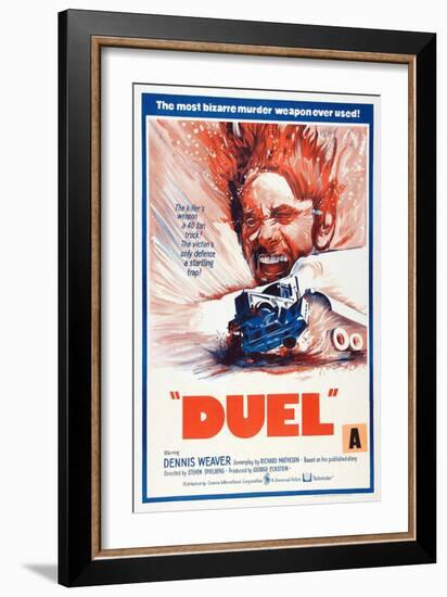 Duel, New Zealand poster, Dennis Weaver, 1971-null-Framed Premium Giclee Print